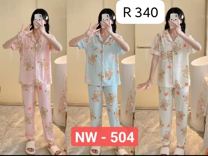 Wholesale Womens Printed Nightwear Dress - Pack of 6 Mixed Prints- ZF-42