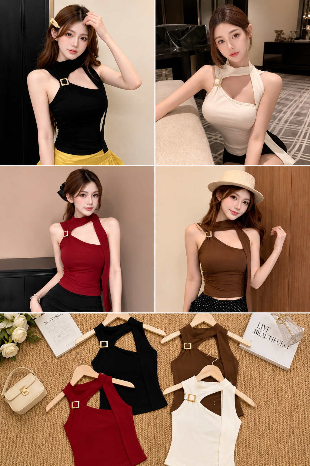 Imported Korean Buckle Halter Neck Bralette for Women Wholesale India