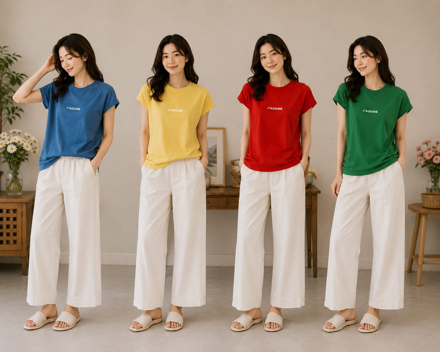 Korean Basic Cotton T-Shirt for Women | Imported Western Wear Wholesale Supplier India