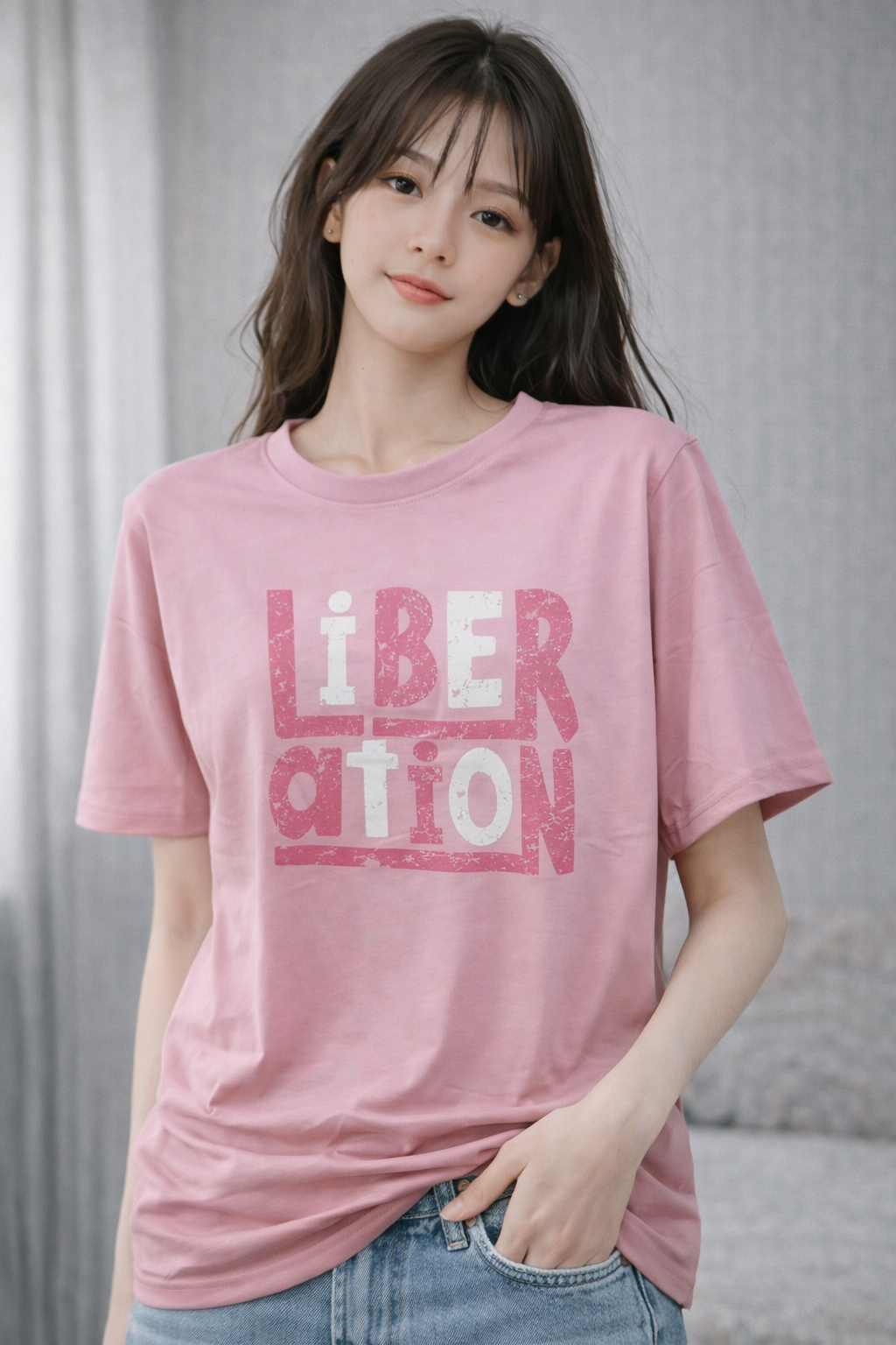 Oversized Typography T-Shirt for Women Wholesale | Korean Loose Fit Cotton Casual Tee | Trendy Girls Streetwear Tops India