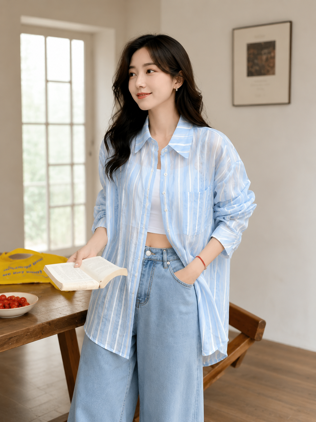 Premium Striped Oversized Shirt - Imported Western Wear Wholesale