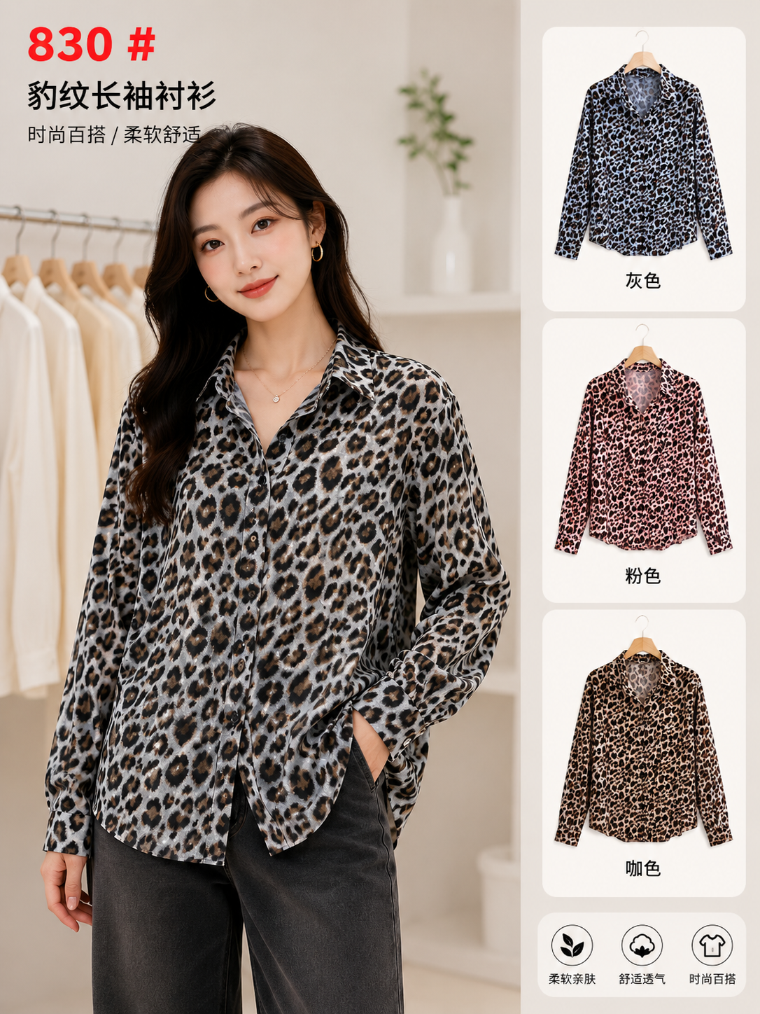 Trendy Leopard Print Shirt - Top Korean Fashion Supplier B2B