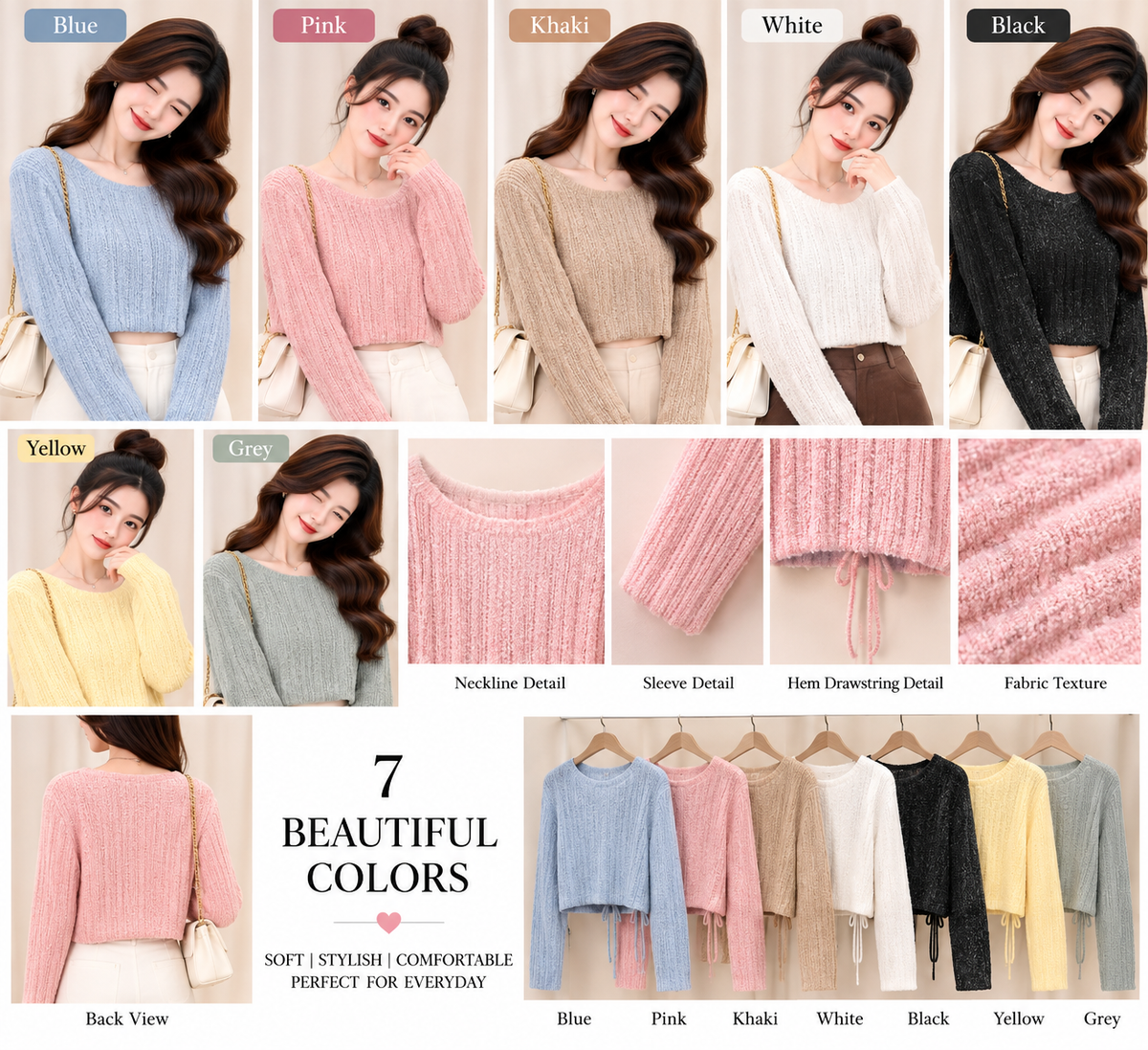 Trendy Ribbed Knit Crop Top - B2B Western Wear Wholesaler