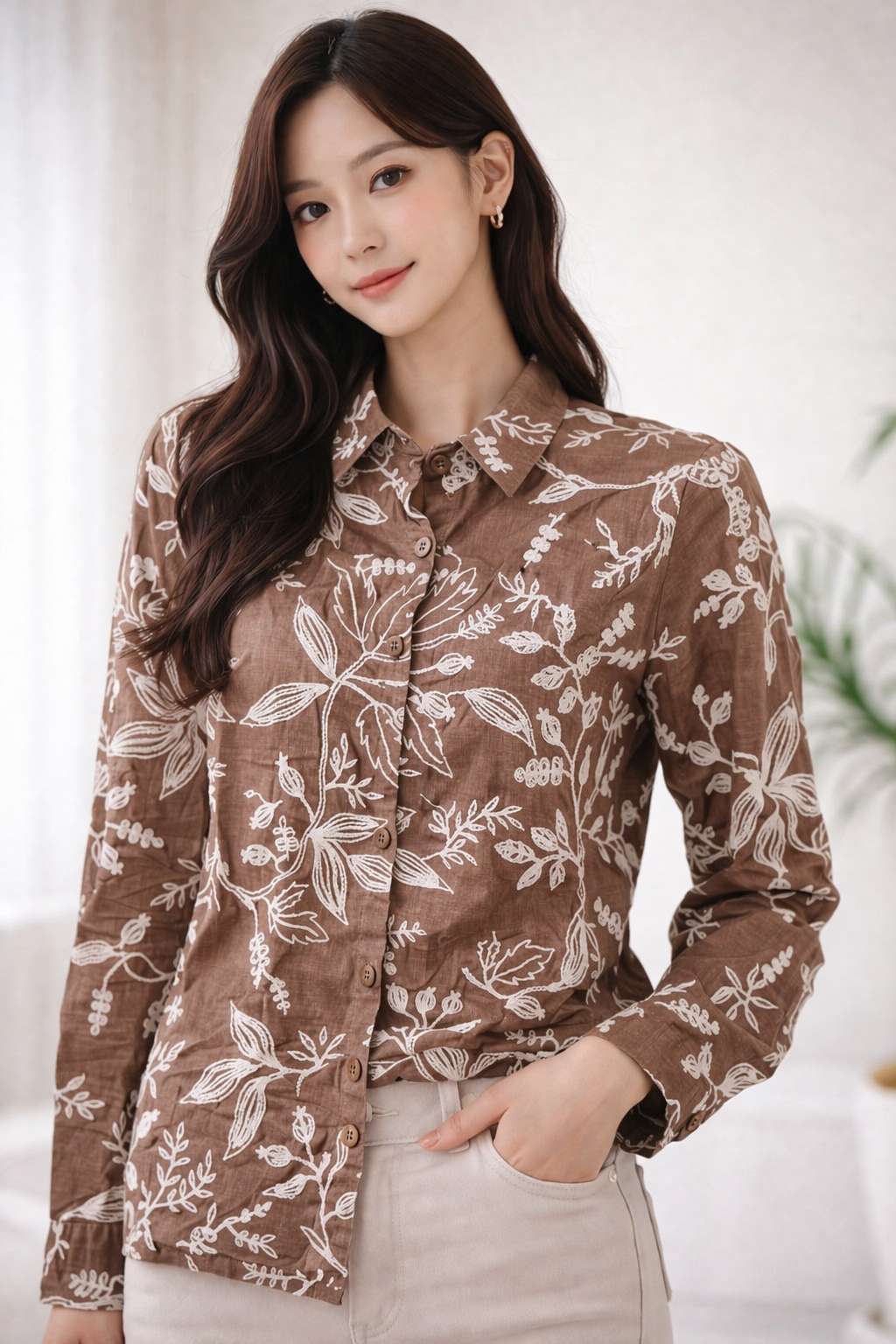 Imported Korean Printed Cotton Shirt for Women Wholesale Wholesale India - Zadine Fashion