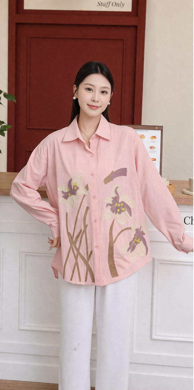 Korean Floral Printed Shirt for Women Wholesale India - Zadine Fashion