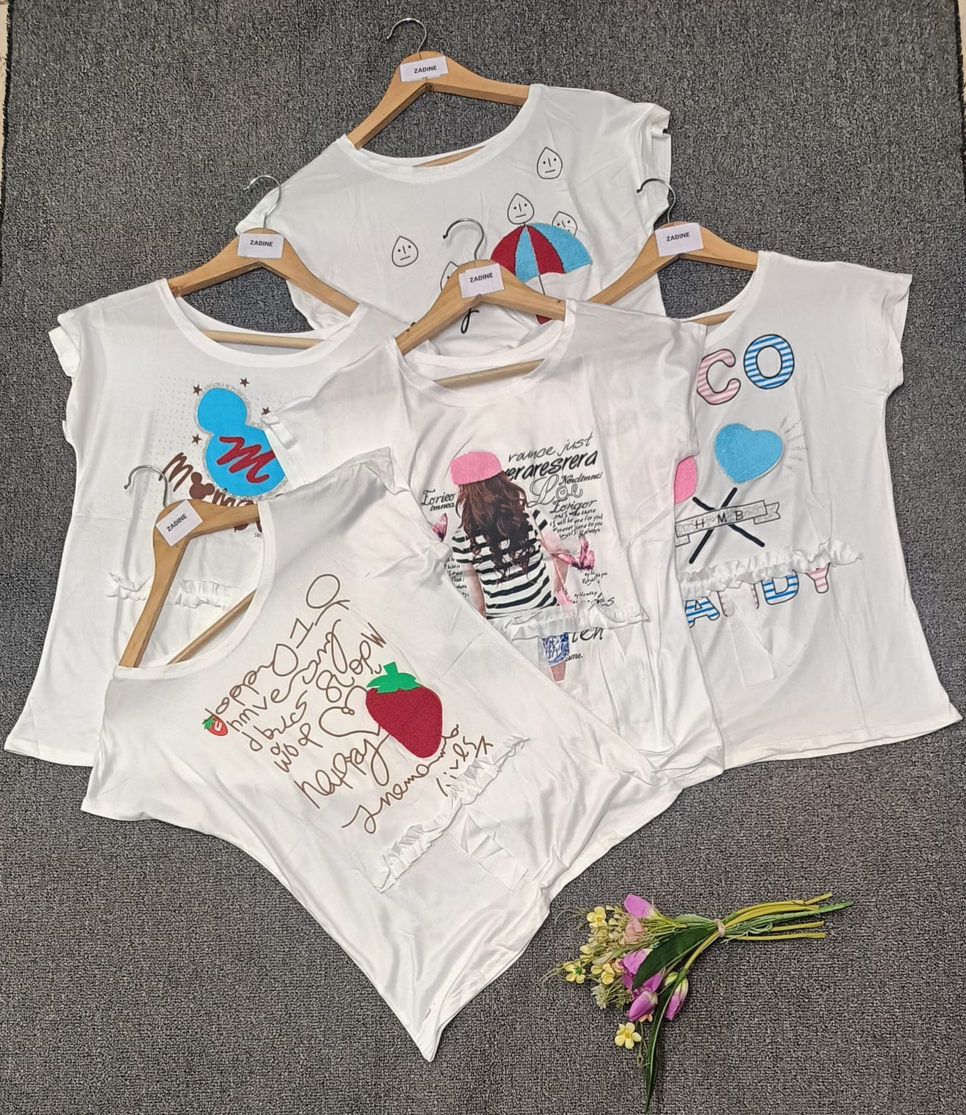 Zadine Imported Printed Tshirts Top For Women