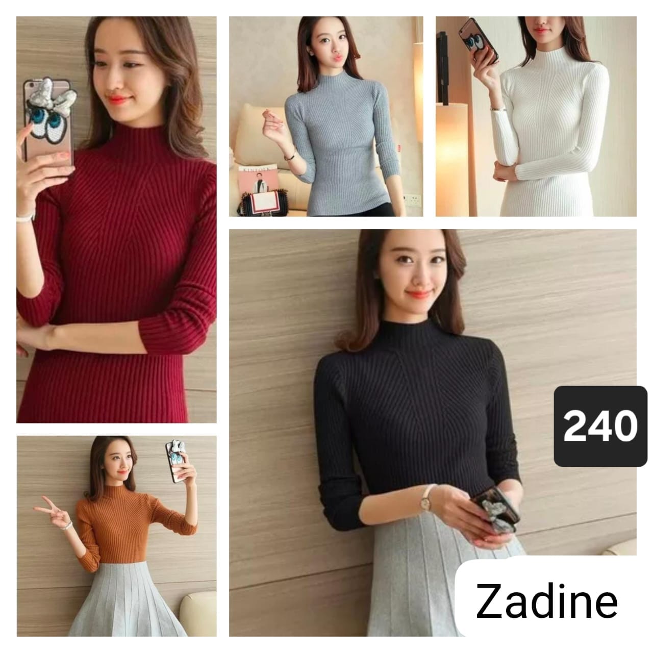 Imported Knitting Fullslevees Crop Top | Wholesale Korean Womens Wear - ZF-60