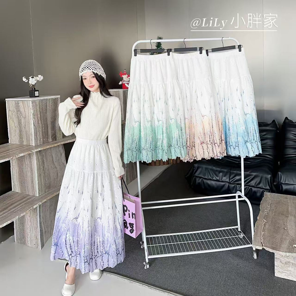 Floral Mesh Tiered Skirt - Bulk Apparel Supplier India