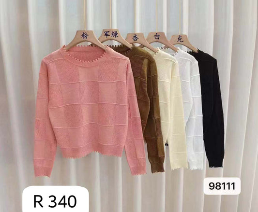 Wholesale Imported Sweater Supplier - ₹ 340 Light Knit Frill Neck Top