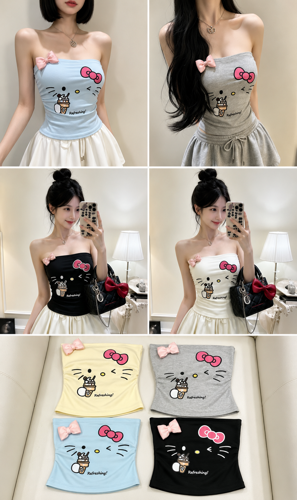 Imported Korean Cartoon Print Tube Bralette for Women Wholesale India