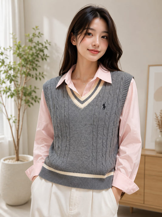 Korean Floral Applique 2-in-1 Layered Cardigan Top - Korean Imported Clothing in India