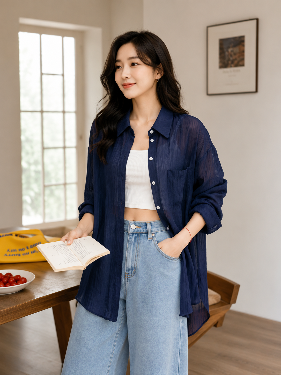 Sheer Oversized Korean Shirt - Korean Wholesale Supplier India
