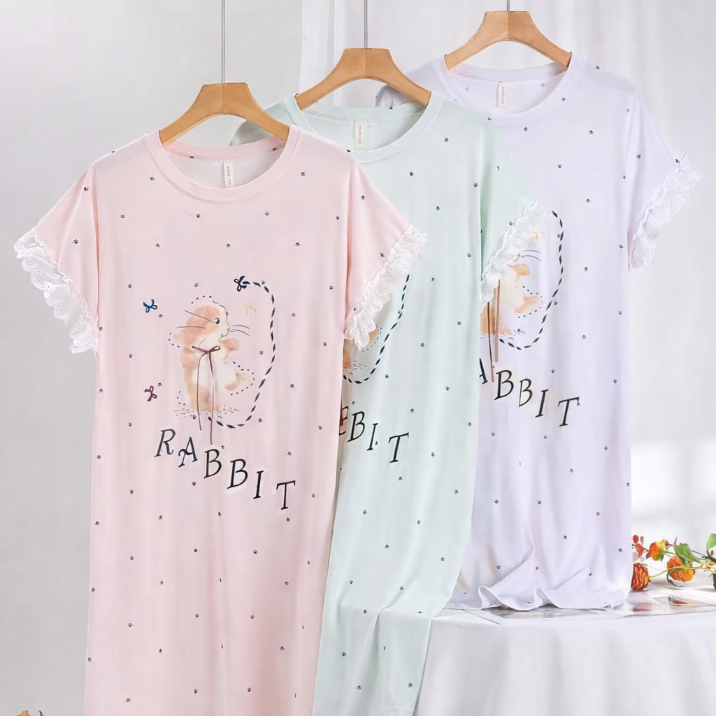 Korean Printed Short Nighty for Women Wholesale Wholesale India - Zadine Fashion