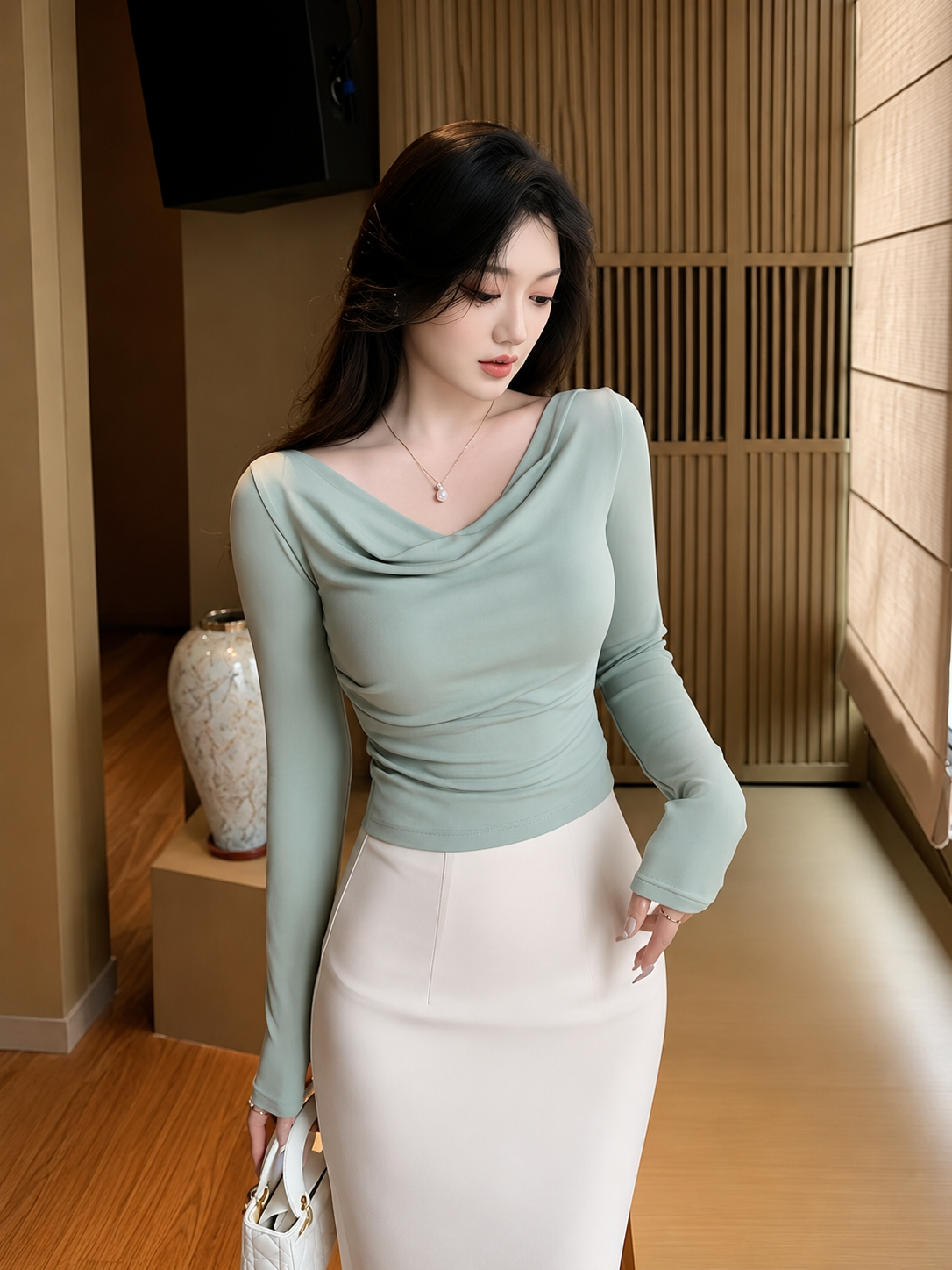 Premium Cowl Neck Ruched Bralette - High-Quality Imported Clothing