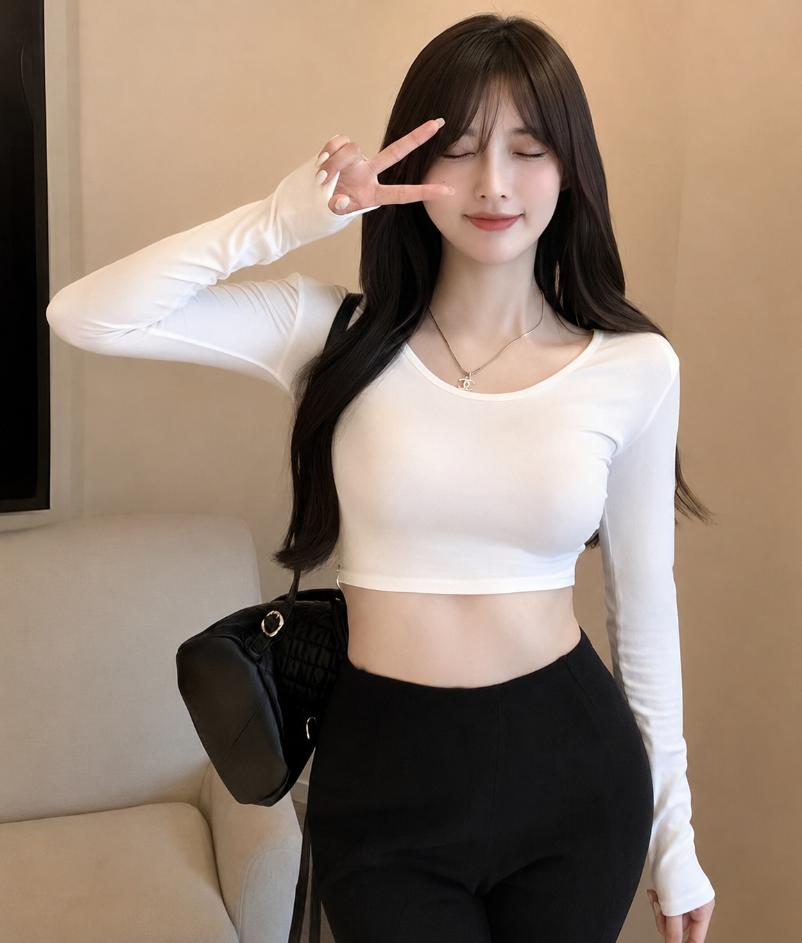 Premium Padded Long Sleeve Bralette - High-Quality Imported Clothing
