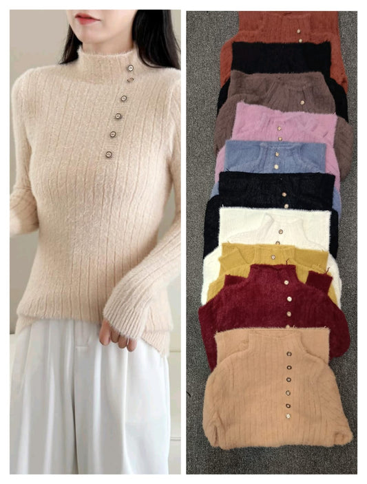 Ribbed High Neck Sweater | bulk buy