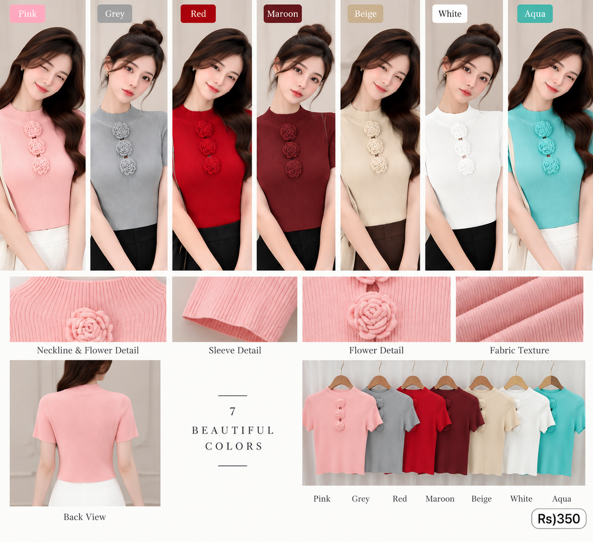 Trendy Floral Button Ribbed Knit Top - B2B Western Wear Wholesaler