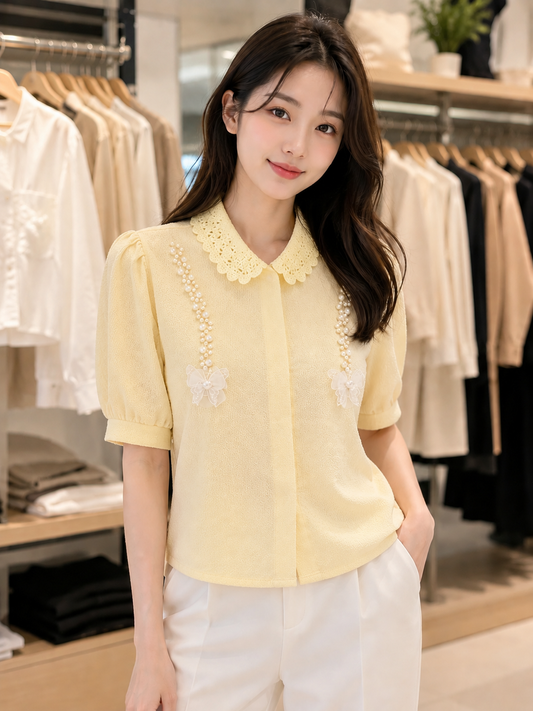 Trendy Textured Ribbed Button-Down Top - B2B Western Wear Wholesaler