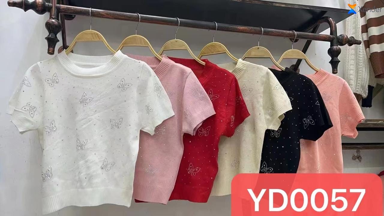Imported Knitted Half Sleeves Crop Top |Wholesale WESTERN Wear - ZF-82