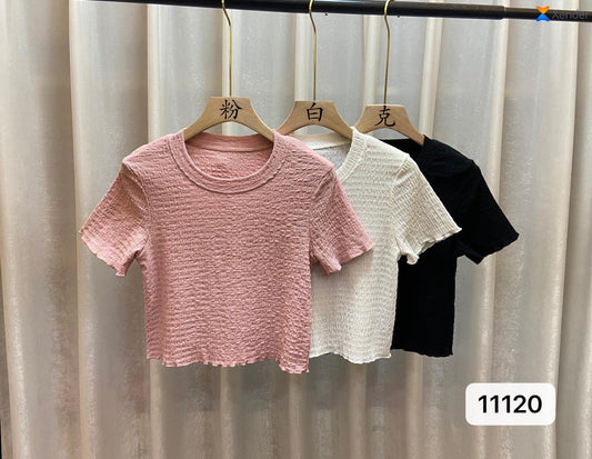 Imported Knitted Half Sleeves Crop Top |Wholesale WESTERN Wear - ZF-91