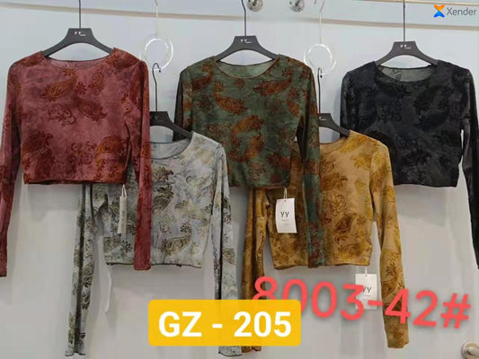 Imported Velvet Powernet Top | Wholesale Korean Womens Wear  - ZF-213
