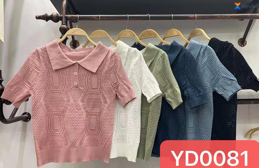 Imported Knitted Half Sleeves Crop Top |Wholesale WESTERN Wear - ZF-84