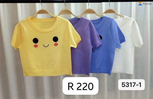 Imported Knitted Half Sleeves Crop Top |Wholesale WESTERN Wear - ZF-69