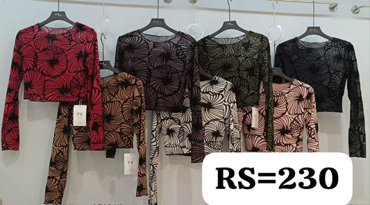 Imported Velvet Powernet Top | Wholesale Korean Womens Wear   - ZF-27