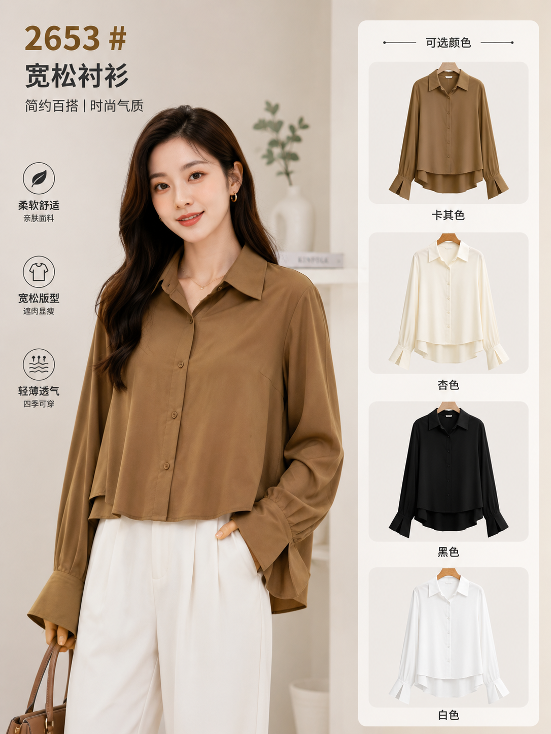 Premium Korean Loose Fit Chiffon Shirt - Imported Western Wear Wholesale