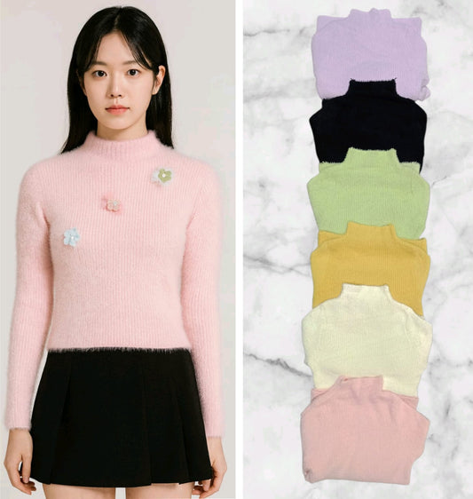 Winter Wear Woolen Blouse | Imported Korean Hair Fabric Crop Top | Cyclone Sweater Wholesale India