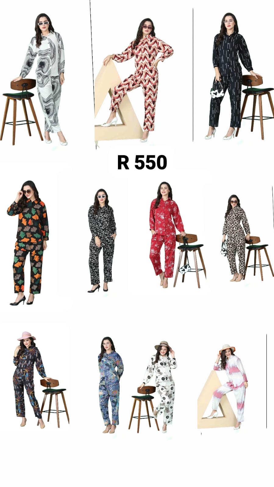 Chiffon Printed Co Ord Set 153 by Zadine – Korean imported B2B fashion