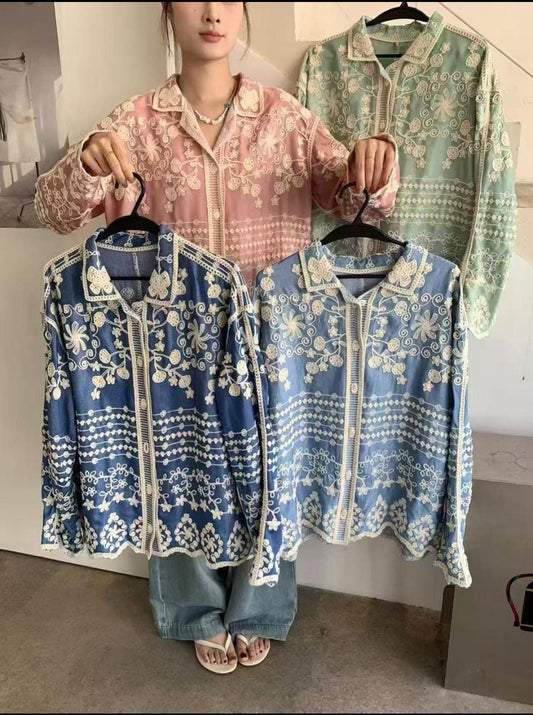 Embroidery Shirt 74 by Zadine – Korean imported B2B fashion