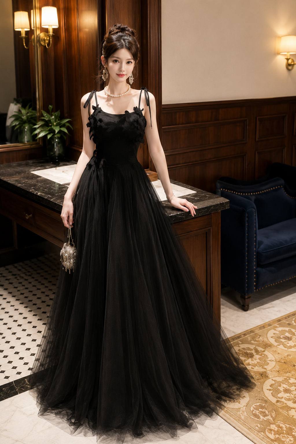 Luxury Black Net Gown for Women | Elegant Party Wear Maxi Dress | Wholesale Western Wear Mumbai