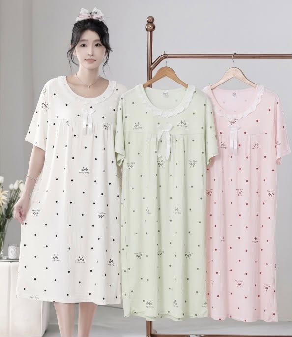 Korean lace collar printed nightdress wholesale assorted designs photo 3 Zadine Fashion
