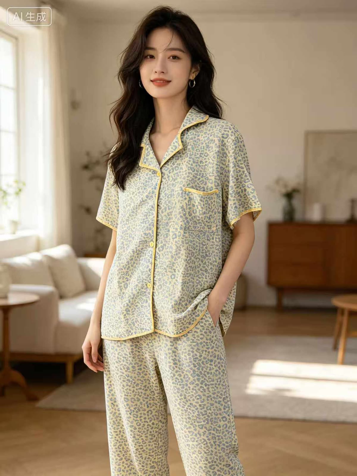 Korean printed two piece pyjama set wholesale assorted designs photo 1 Zadine Fashion