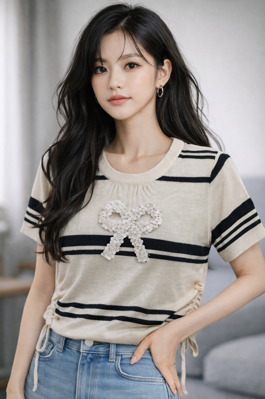 Imported Korean Bow T Shirt Wholesale Wholesale India - Zadine Fashion
