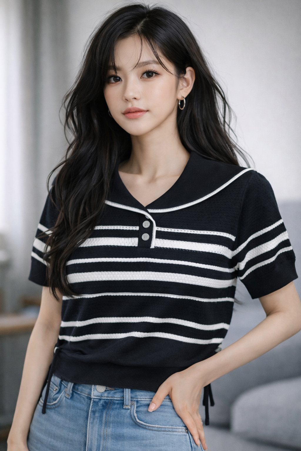 Imported Korean Sailor Collar Top Wholesale Wholesale India - Zadine Fashion