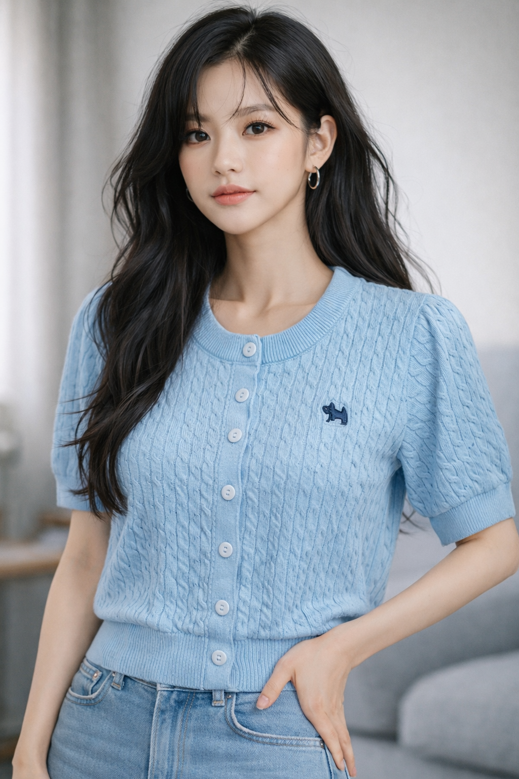 Imported Korean Cable Knit Cardigan Top Wholesale | Women Western Wear Supplier India