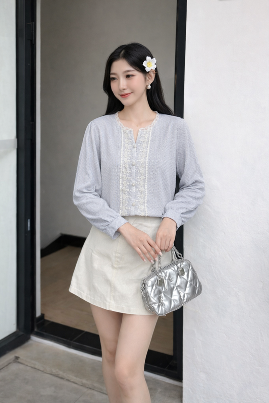 Imported Korean Lace Panel Top for Women – Korean Westernwear Wholesale Supplier