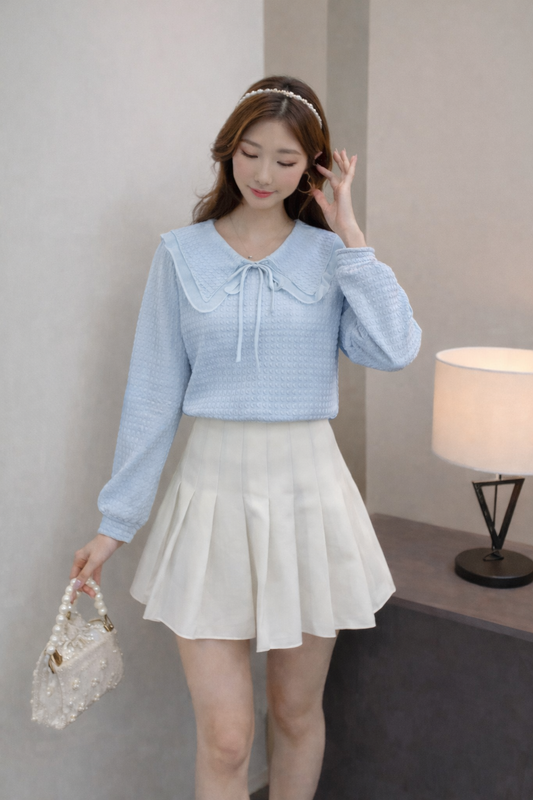 Imported Korean Peter Pan Collar Top for Women – Korean Westernwear Wholesale Supplier