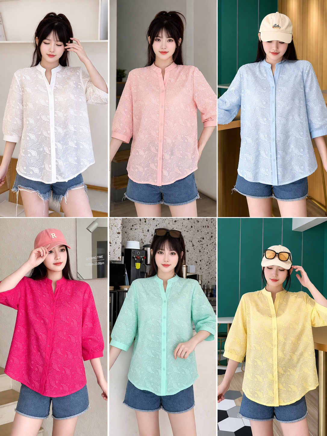 Imported Korean All Over Embroidered Shirt for Women Wholesale India - Zadine Fashion