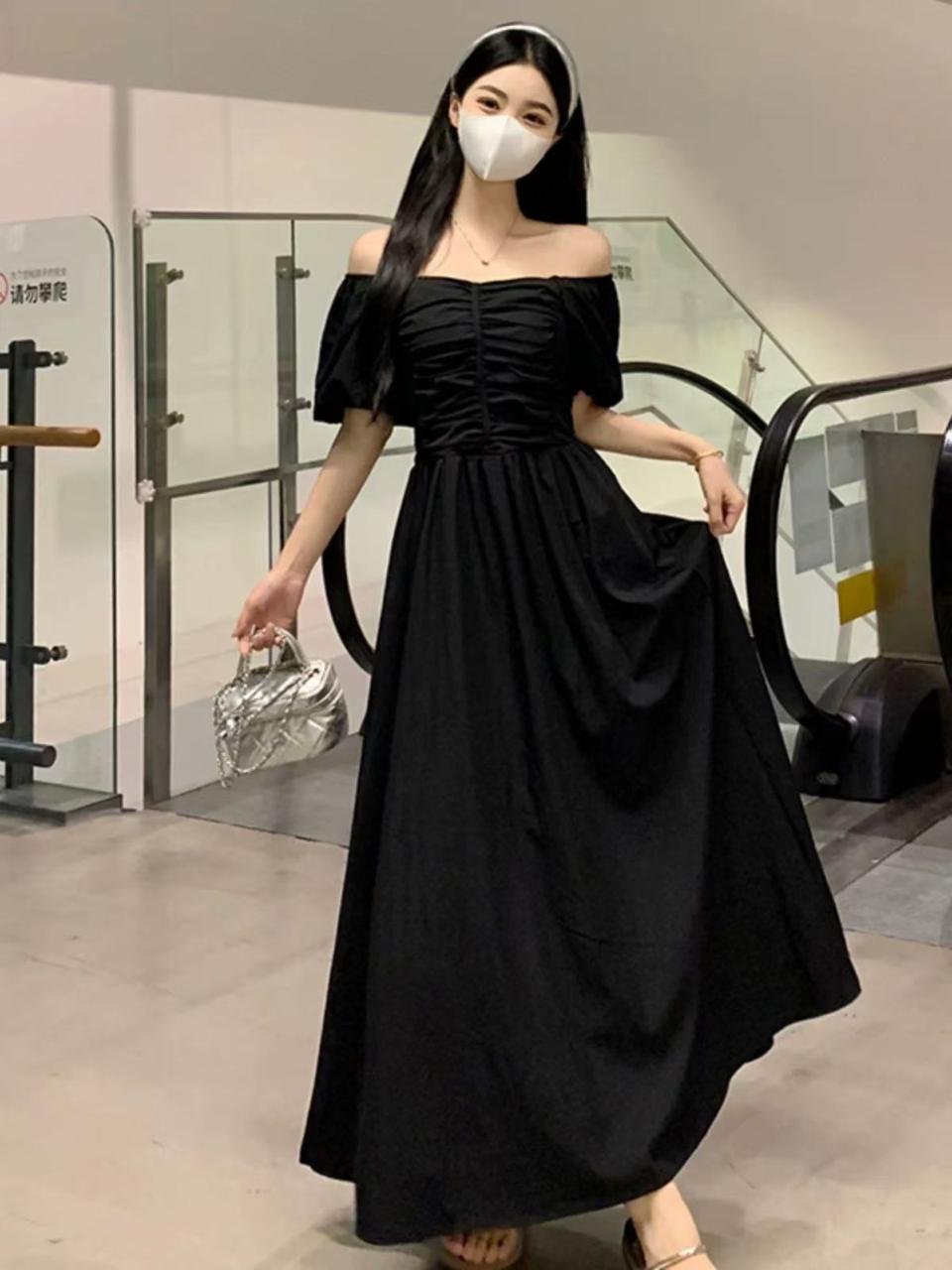 Korean Off Shoulder Midi Dress Wholesale India - Zadine Fashion