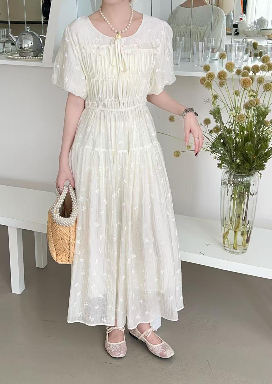 Korean Embroidered Midi Dress for Women Wholesale India - Zadine Fashion