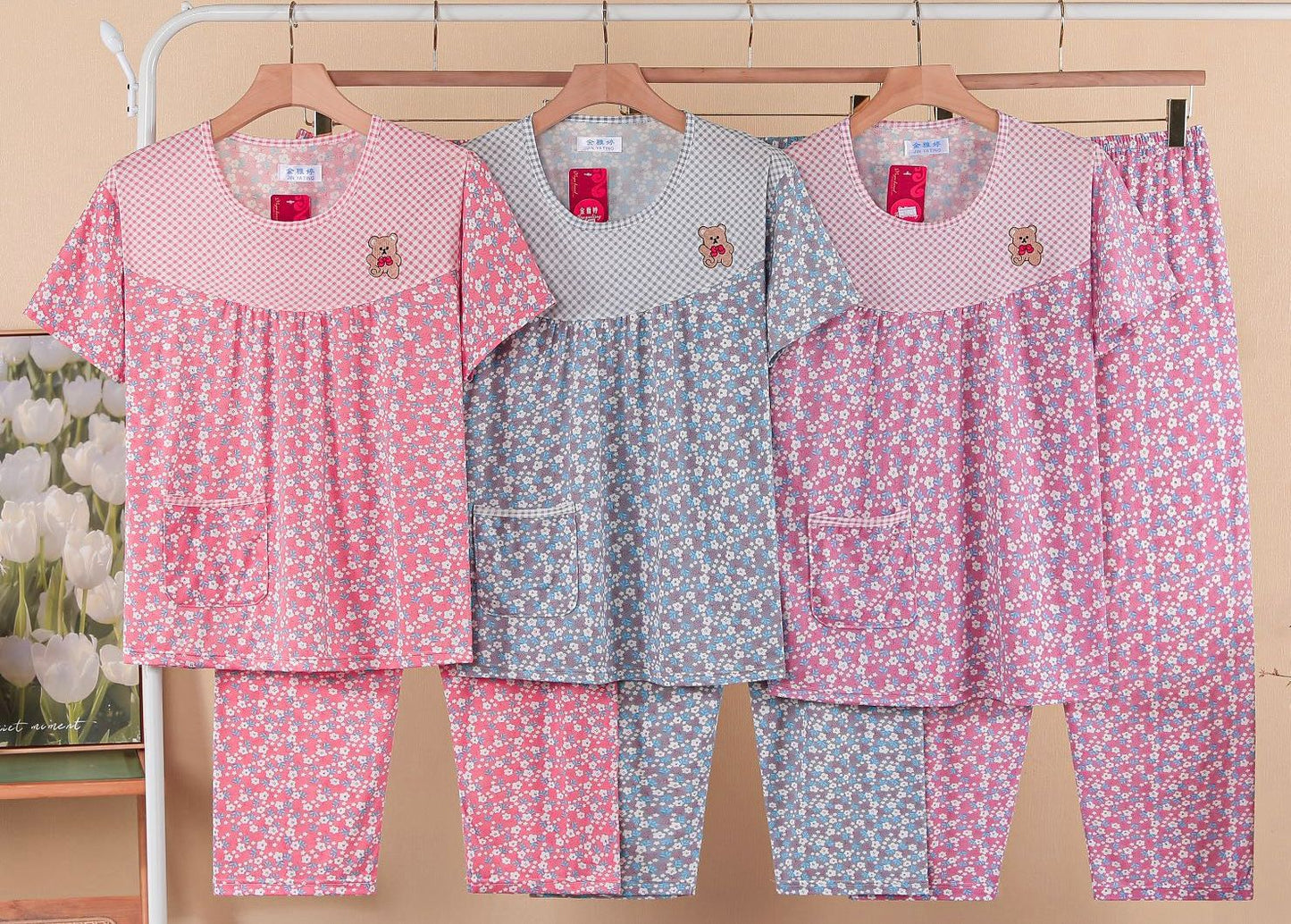 Korean Cartoon Cotton Night Suit for Women Wholesale | Cute Summer Sleepwear Set Supplier India | Ladies Nightwear Bulk