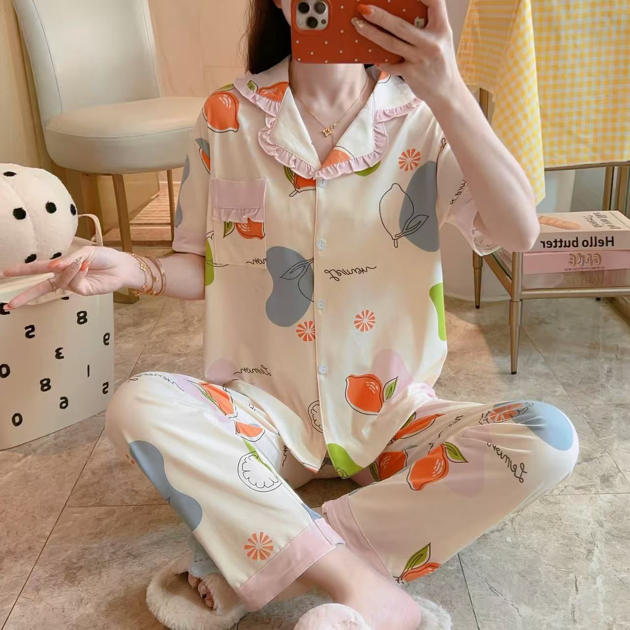 Korean Cute Printed Night Suit for Women Wholesale | Premium Cotton Sleepwear Set Supplier India | Ladies Nightwear Bulk