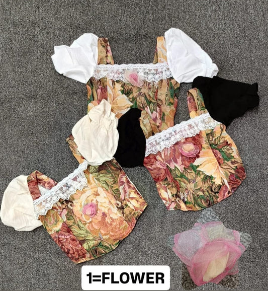 Printed Crop Top 100 by Zadine   Korean imported B2B fashion