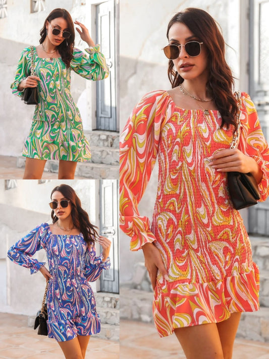 Printed Frock 109 by Zadine – Korean imported B2B fashion