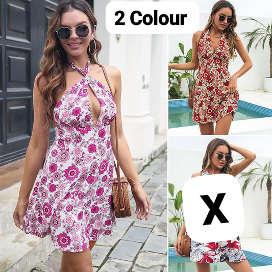 Printed Frock 112 by Zadine – Korean imported B2B fashion