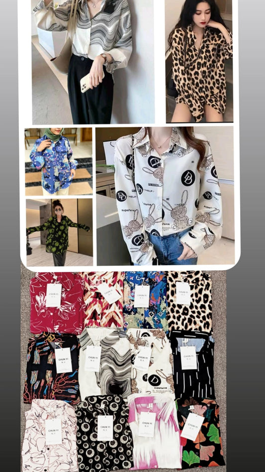 Printed Oversiezed Shirts 147 by Zadine – Korean imported B2B fashion