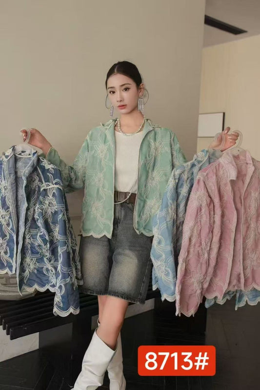 Zadine Imported Embroidery Shirt  Wholesale Korean Womens Wear  - ZF-37